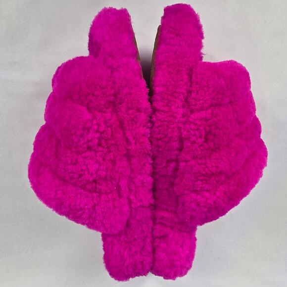 UGG GIRL’S FLUFF YEAH SLIDE – ROCK ROSE – SIZE US 13 – PLUSH SLIP-ON SANDAL - Picture 11 of 13